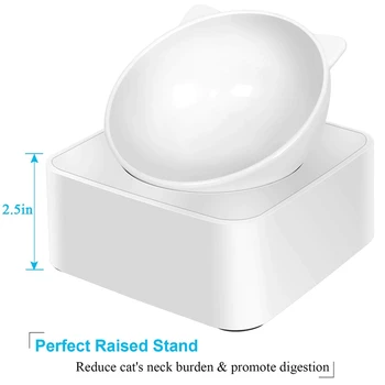 

Cat Dog Bowl Raised Cat Food Water Bowl With Detachable Elevated Stand Pet Feeder Bowl No-Spill,0-30°Adjustable Tilted Pet Bow