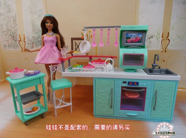 Toy Barbie Doll Kitchen Furniture Speelgoed Keuken Accessoires Plastic : Toy Barbie Doll Kitchen Furniture