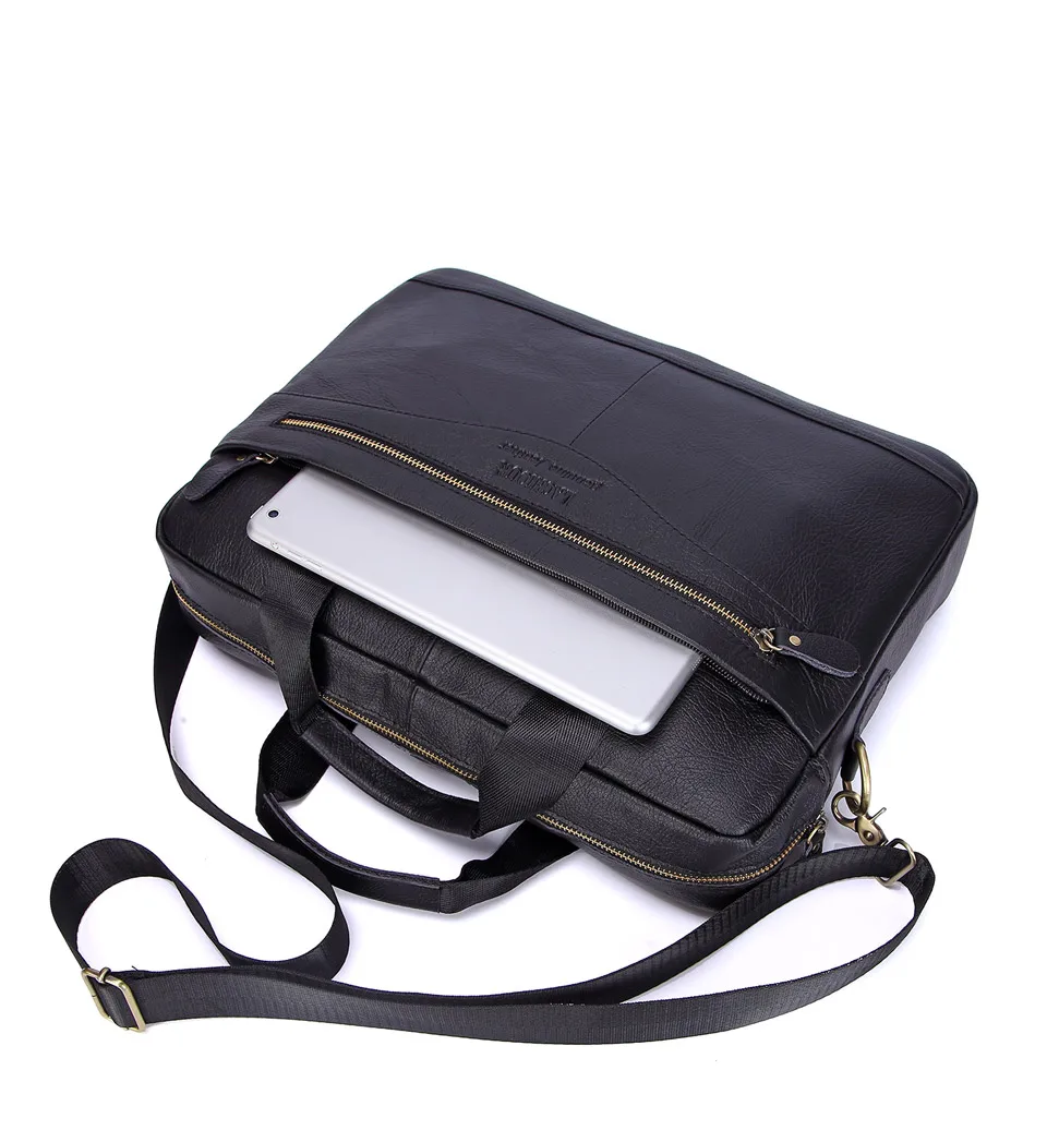 Men Genuine Leather Handbags Casual Leather Laptop Bags Male Business Travel Messenger Bags Men's Crossbody Shoulder Bag