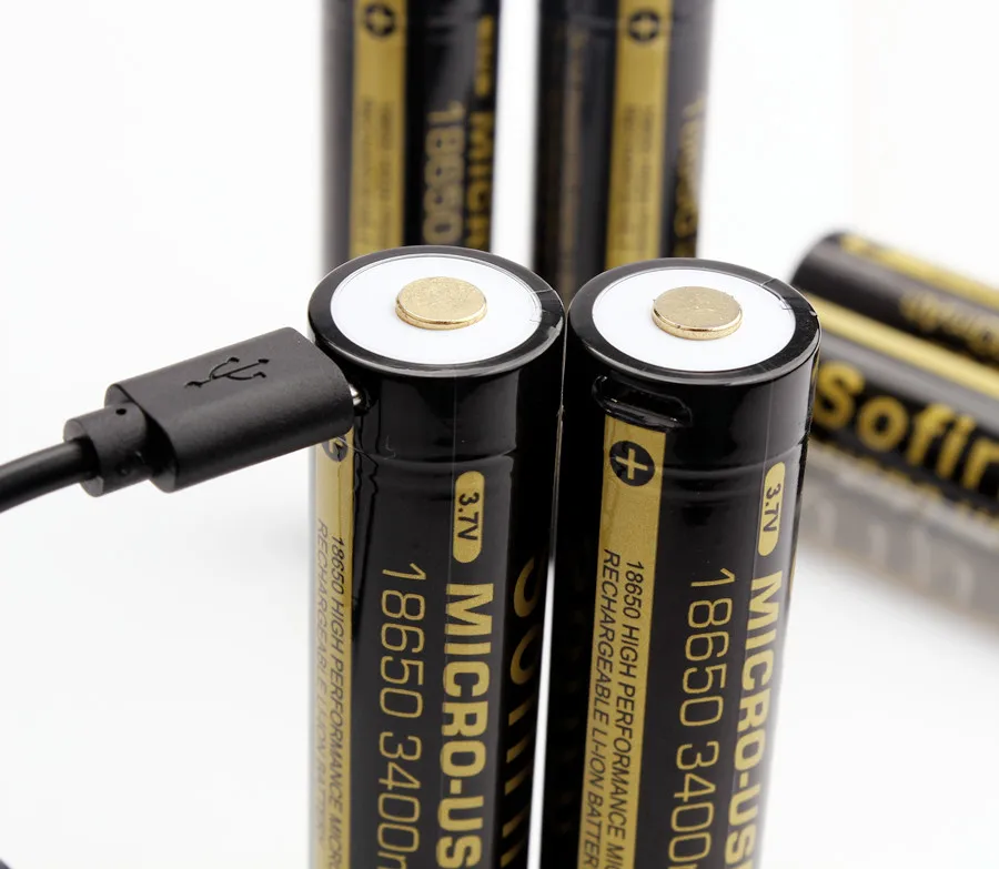 Аккумулятор Sofirn Micro USB 18650 3400 мАч литий ионная аккумуляторная батарея 3 7 в