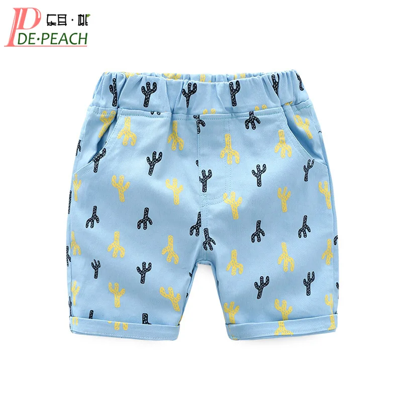 

DE PEACH 2018 Summer Cotton Baby Boys Casual Shorts Pants Kids Beach Shorts Children's Clothing Boys Short Pants Age 3-8 Years