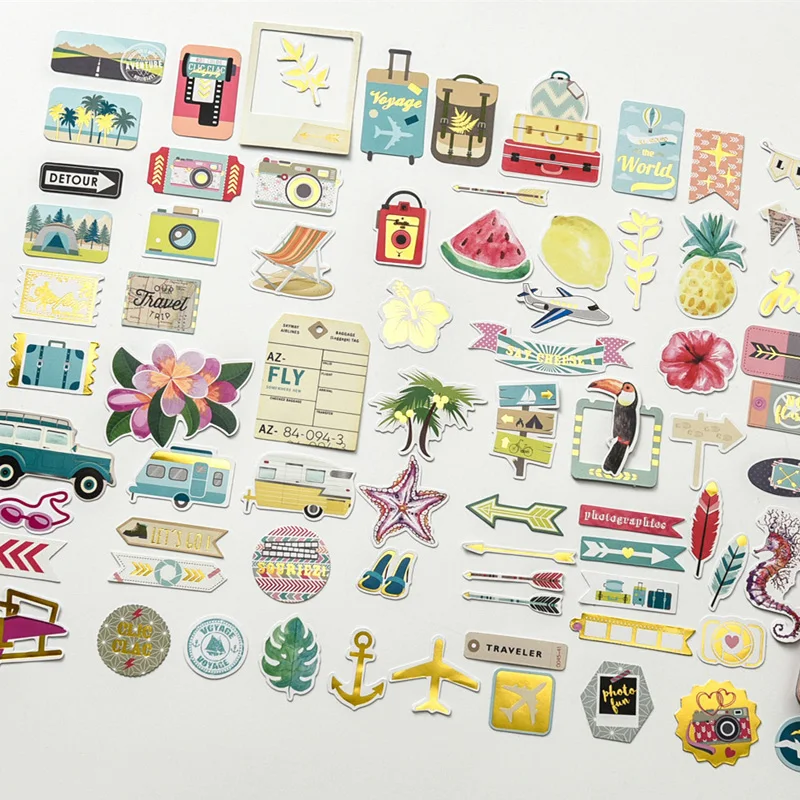 

Travel Colorful Cardstock Die Cuts for Scrapbooking Happy Planner/Card Making/Journaling Project