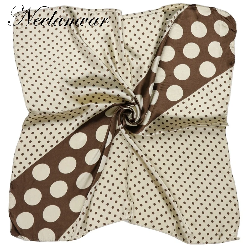 

Silk Satin Square Scarf Neckerchief 40% Silk Luxury Brand circle geometry scarves women Elegant Headscarf handkerchief