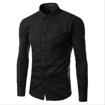 

2019 Summer New pattern Pure color Business Man Leisure time shirt high quality fashion Man Long sleeves shirt Men's shirts