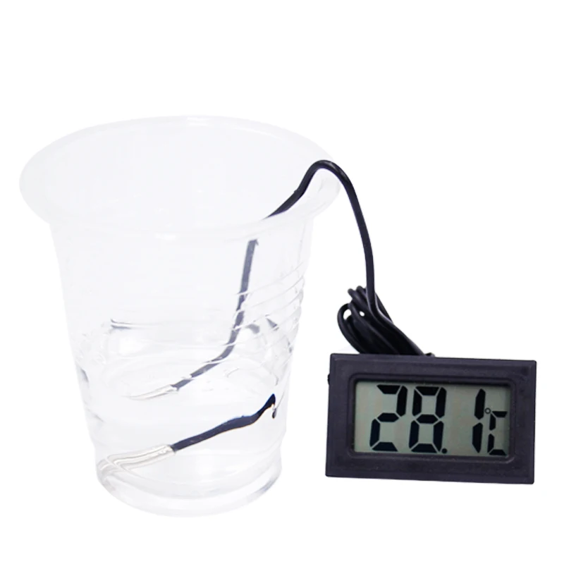10 Pcs/lot Mini Digital LCD Water Thermometer Temperature Sensor Fridge Freezer Black White TMPE Meter for Fish Tank Pool