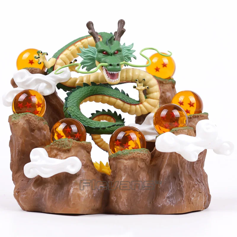 Новинка; Лидер продаж! Dragon Ball Z Dragon Shenron+ стойка пень дерева+ 7 хрустальных шаров ПВХ Фигурки Коллекционная модель игрушки