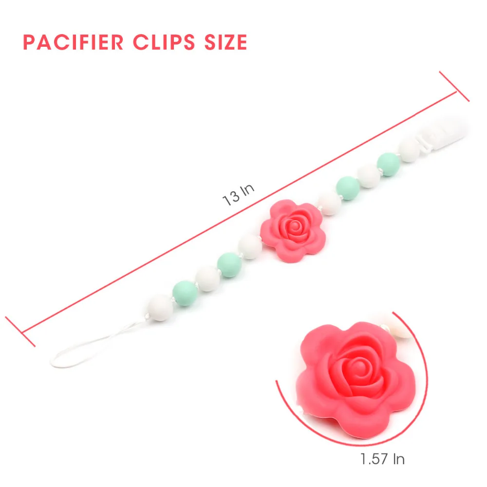 TYRY.HU Paicifier Chain Holder For Nipples baby chew toys Silicone teething pacifier clips Personalized Silicone Chain