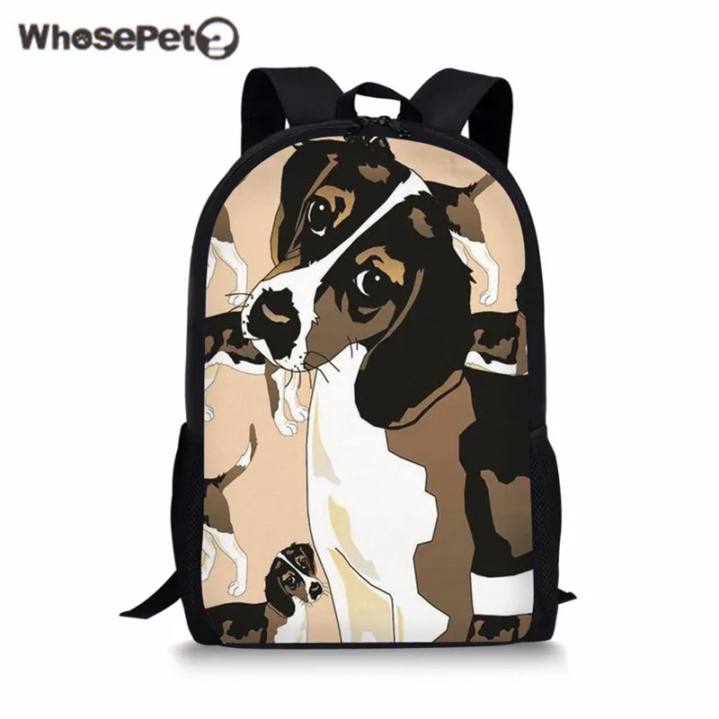 WHOSEPET Cute Dog Schoolbag Beagle Printing School Children's Backpack
