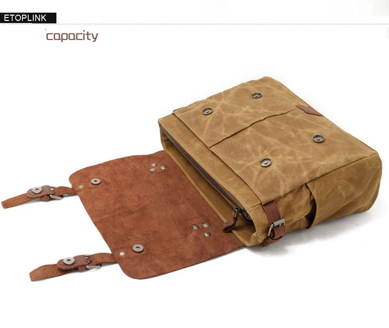 CAPACITY DISPLAY of Woosir Waxed Canvas Camera Bag