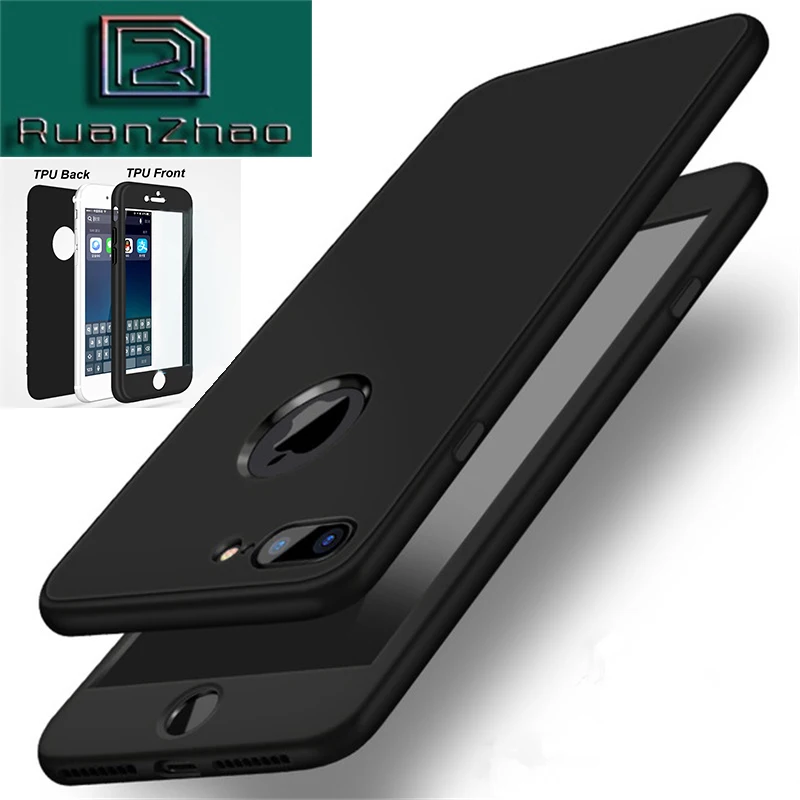 

360 Degree Soft TPU Silicon Cover For iPhone X 5s SE 6 6s 7 8 plus Silicone Full Cover For iPhone 6s 8 7 6 plus X Case coque SE