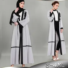 Размера плюс кружевная Абая Дубай ислам кардиган мусульманский хиджаб платье джилбаб халат Катара Кафтан Абая для женщин турецкая исламская одежда