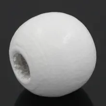 Doreen коробка деревянные разделительные Бусины круглые белые окрашенные 10 мм диаметр, отверстие: Приблизительно 3 мм, 200 шт(B25247