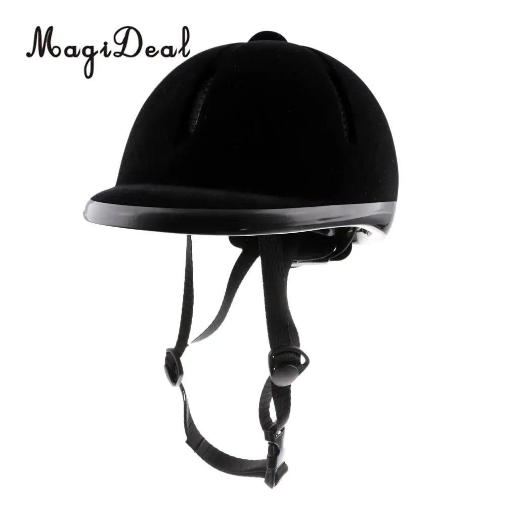 MagiDeal Adjustable Breathable Horse Riding Helmet Safety Velvet Equestrian Helmet for Camping Climbing Boating Rafting Access