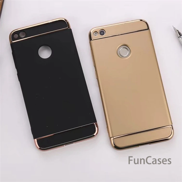

For Huawei P10 lite P10 plus case Slim Gold Plating 3 in 1 Hard PC Plastic Armor Hybrid Phone Cases For P8 P9 lite 2017 P9 plus