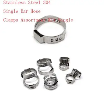 

Free shipping Pipe Clamp High Quality 25 PCS Stainless Steel 304 Single Ear Hose Clamps Assortment Kit Single