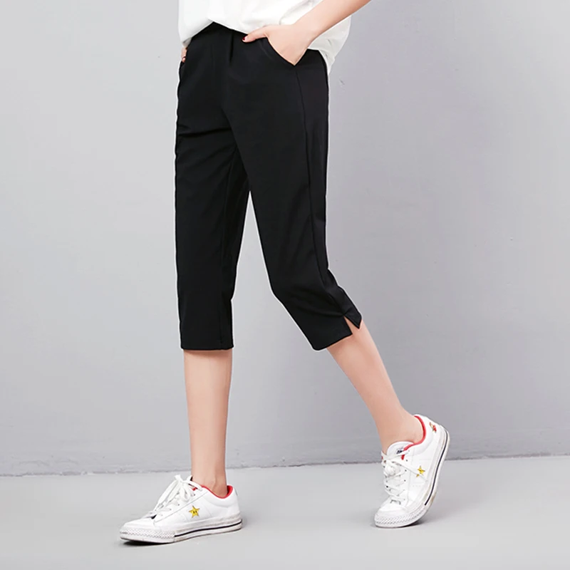 

Hot Sale 2019 Summer Capris Pants For Woman Elastic Waist Plus Size S-4XL Harem Pants Women's Casual Calf-Length Pants