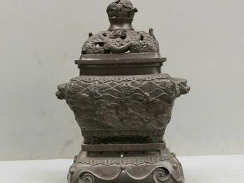 

13 China Bronze Censer Incense Burner Carve Dragons