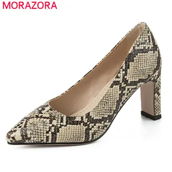 

MORAZORA 2019 newest women pumps pointed toe high heels shoes ladies spring summer single shoes woman dress office shoes