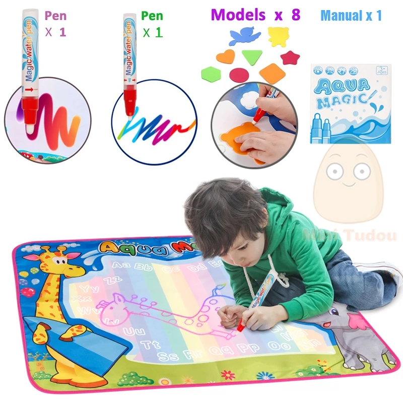 72x52 см, детские игрушки для рисования, водный коврик, игрушка для рисования с аква волшебными ручками и шаблонами, развивающий подарок для детей