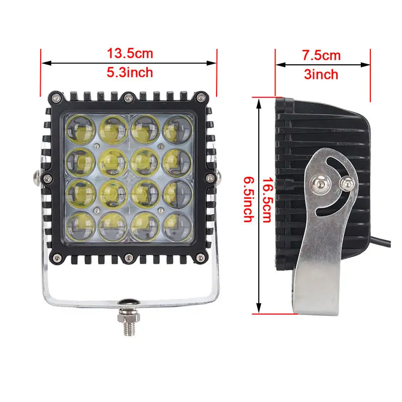 4 4d 80w Led Work Light Spot Beam Boat 4x4 ATV Driving Track 4D Optic 80W Square LED Work Light Spot Beam Driving For 4WD DRL Truck 4D Optical Square LED Work Light Bar Driving Offroad Bumper Optical 12V 24V