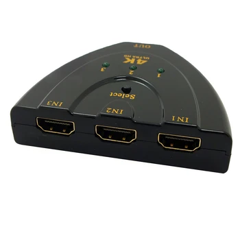 

Mini 3 Ports HDMI Switch 1.4b 4k*2k 3D Switcher HDMI Splitter 3 in 1 Out Port Hub for DVD HDTV Xbox PS3 PS4 1080P