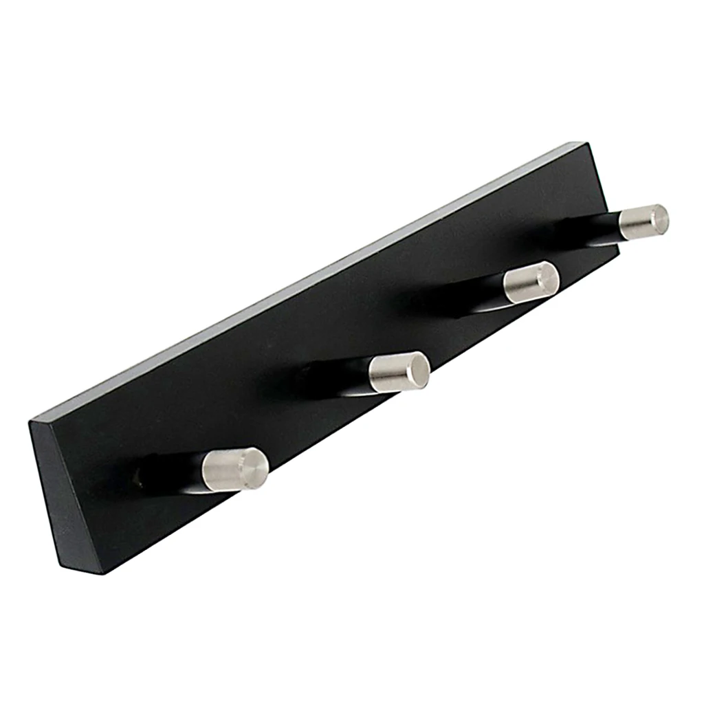 Bamboo Wooden Board Wall Mounted Hanger Hooks Clothes Hat Coat Scarves Storage Rail Rack Organizer