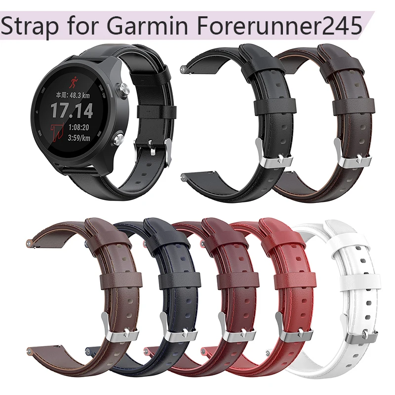 Ремешок для Garmin Forerunner245 645 Vivoactive3 Vivoactive 3 музыка Универсальный Масляный воск телячья кожа ремешок 20 мм умный Браслет