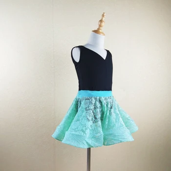

Latin Dance Costume For Kids Sleeveless Samba Cha Cha Practice Wear Tango Rumba Perform Clothes Girls Lace Dancing Skirt DC1490