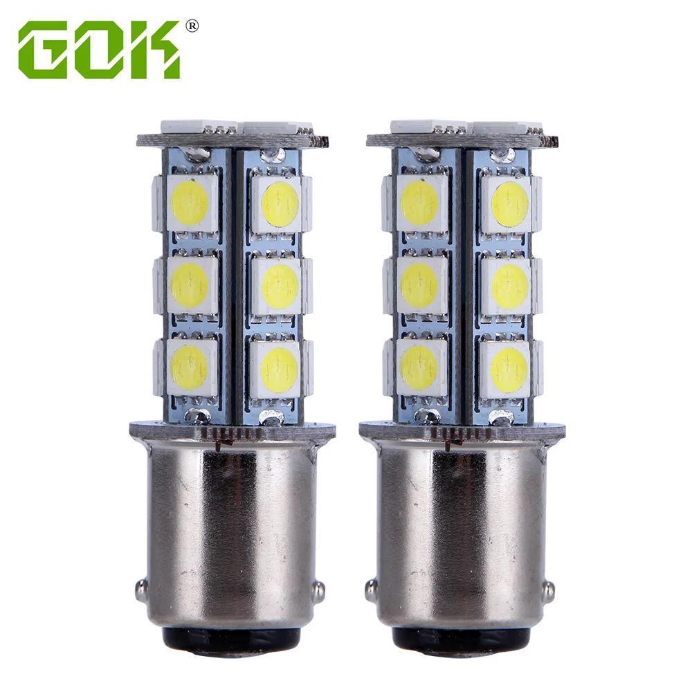 

100pcs 1142 BA15D 18 SMD 5050 led 1157 1156 led Tail Turn Signal lamp White led car bulbs rear brake Lights Led Yacht Light 12V