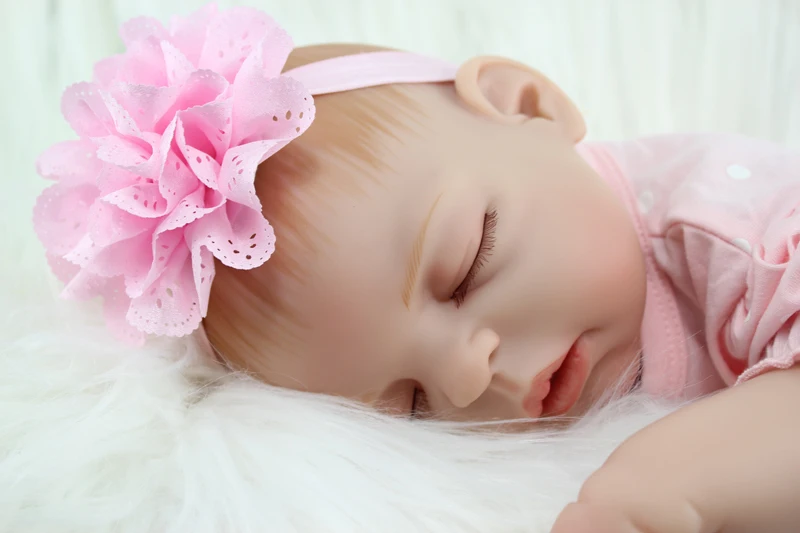 55cm Full Silicone Body Reborn Baby Sleeping Doll Toys Realistic