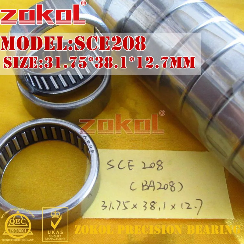 Подшипник ZOKOL SCE208 BA208 тип штамповки внешнее кольцо игольчатые роликовые