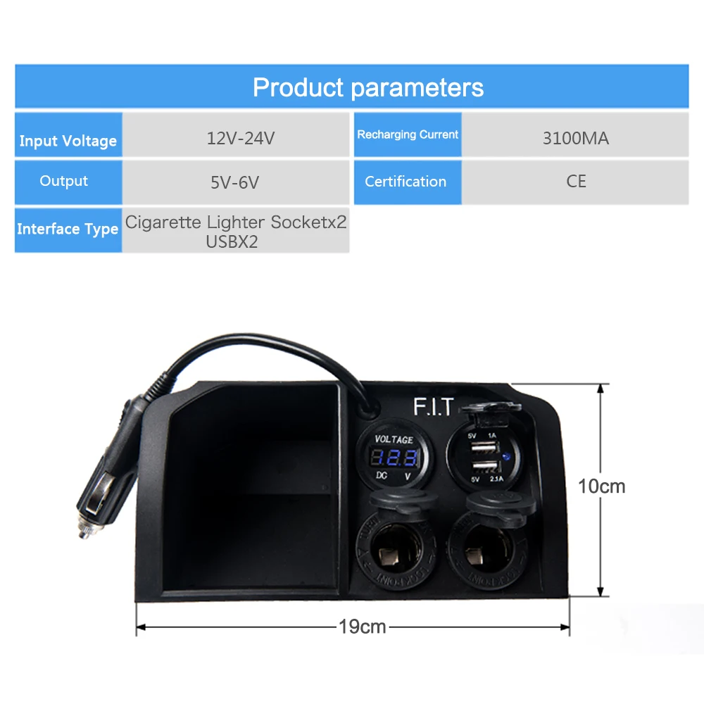Дропшиппинг напряжение 2 гнезда автомобиля двойной USB зарядное устройство адаптер гнездо 5 в 2.1A интерфейс прикуривателя для Honda Fit