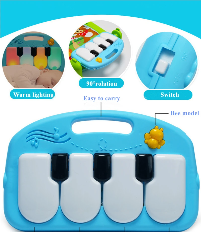 3 в 1 детский игровой коврик детский Коврик развивающий коврик-головоломка с клавиатурой пианино милый игровой коврик с животными детский тренажерный зал ползающий стеллаж игрушки