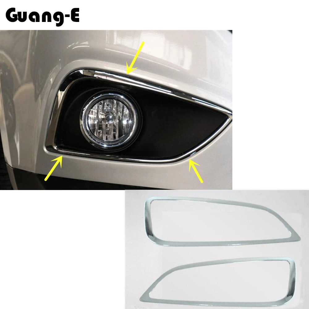 Chrome Front+rear Fog Light lamp cover trim For Hyundai santa fe 2010-2012