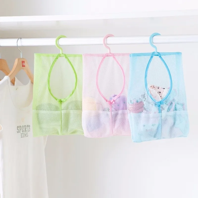 

1pc Useful Hanging Basket Multi-functional 3 Colors Clothes Storage Mesh Cage Toy Laundry Basket Household Supplies