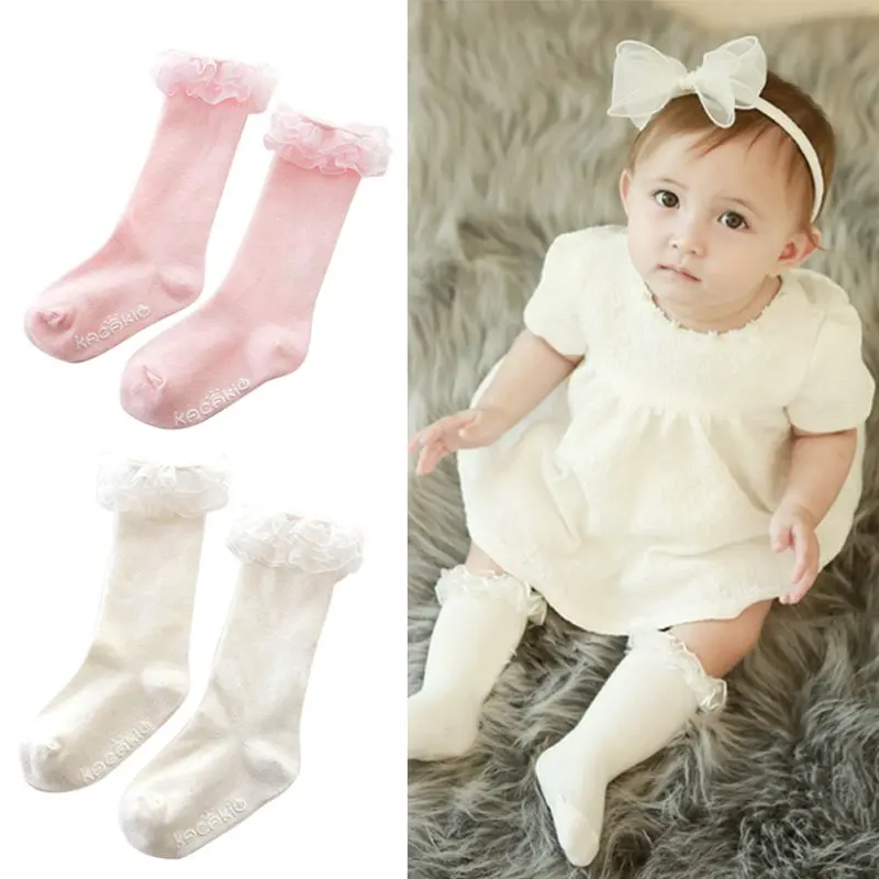 

Sweet Kid Baby Socks Toddler Girl Princess Soft Cotton Lace Knee Length Socks X16