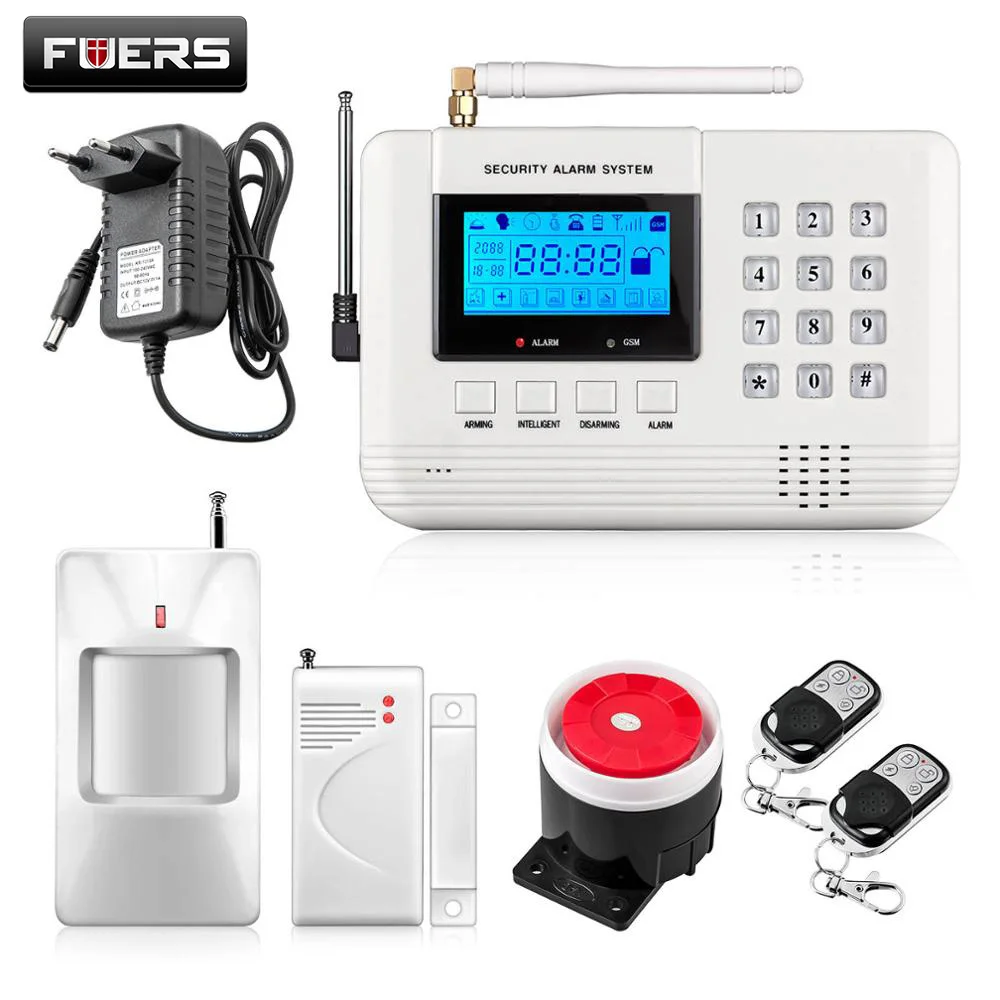 

Fuers GSM PSTN SIM Home security Alarm system with Keyboard LCD Screen Telephone Wire Connect Alarm system Russian/Spanish Voice