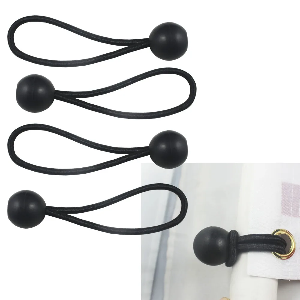 4 Flag Pole Clip Ball Flag Bungee Ties to attach Windsocks & Flags to