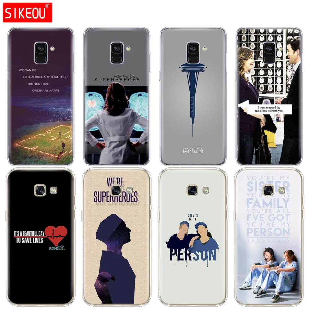 

Silicone phone case cover for Samsung Galaxy A8 2018 A3 A310 A5 A510 A7 2016 2017 American TV Greys Anatomy