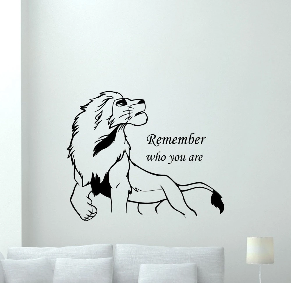 Lion King Ingat Siapa Anda Stiker Dinding Kartun Vinyl Sticker Nursery Dinding Dekorasi Anak Bayi Kamar Dinding Seni Dinding Wall Decor Baby Roomart Wall Aliexpress