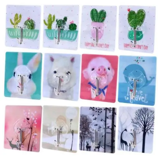 5 pcs/1pcs Strong Adhesive Door Wall hook cartoon anima Hooks Kitchen wall hook free punching suction cup Bathroom Accessories 5 pcs/1pcs Strong Adhesive Door Wall hook cartoon anima Hooks Kitchen wall hook free punching suction cup Bathroom Accessories
