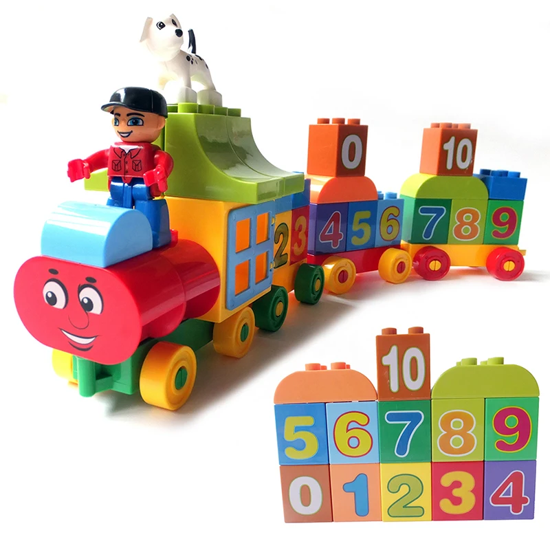 

50pcs/pack Large Model Building Blocks Kids Learning & Education Toys Digit Train Self Locking Bricks Toys For Girls Boys 7001