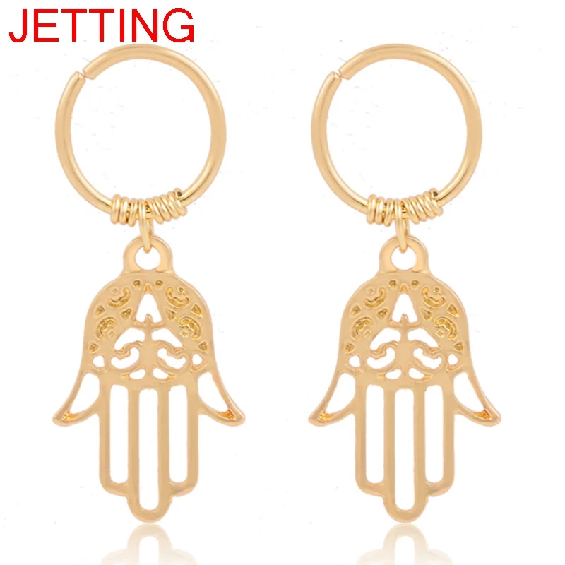

Hamsa Cartilage Earring Hoop Tiny Fatima Hand Cartilage Piercing Earrings
