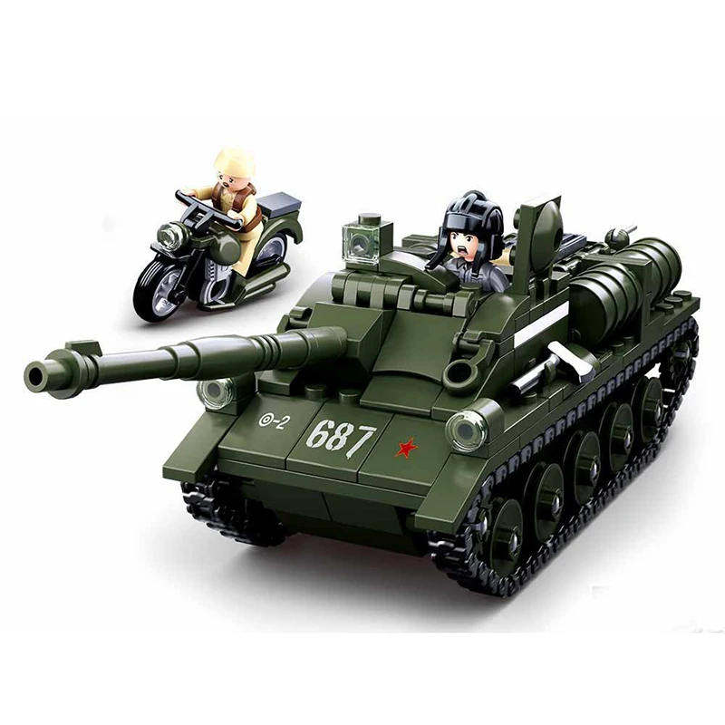

338PCS Military Series Armored Vehicle Tank Bricks Building Blocks Model Compatible Legoings Army Educational toys for children