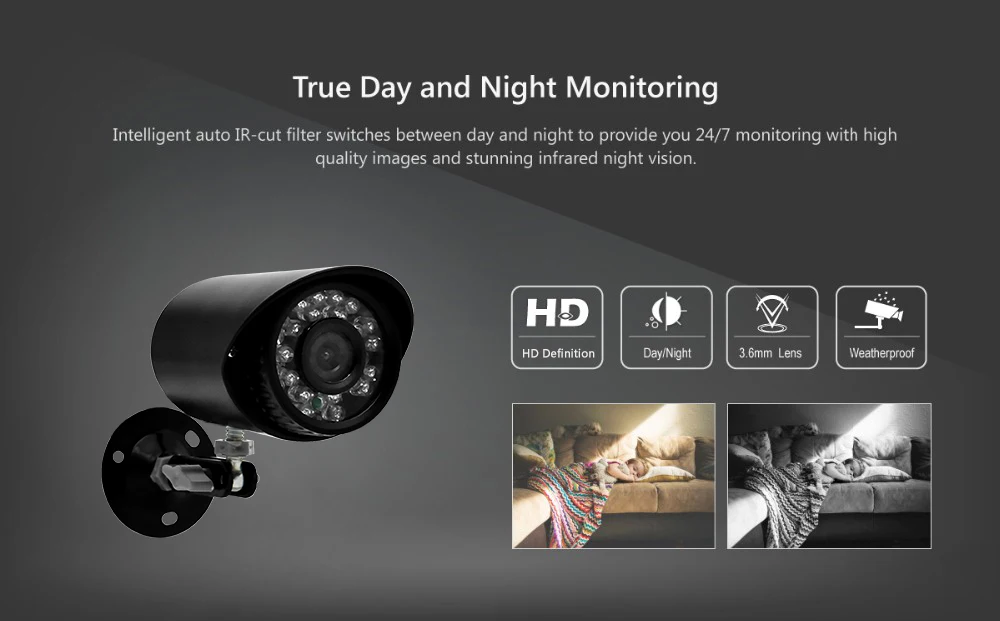 4CH 1.0MP AHD DVR CCTV Camera System Kit Outdoor Security Camera 720P Indoor HDMI DVR Mini Surveillance Kits IR Night Vision (2)