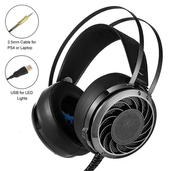 

Stereo Gaming Headset 3.5 mm Over Ear Computer Headphone with Mic for Laptop/Mac/PS4/IPad/IPod/Phones/PC
