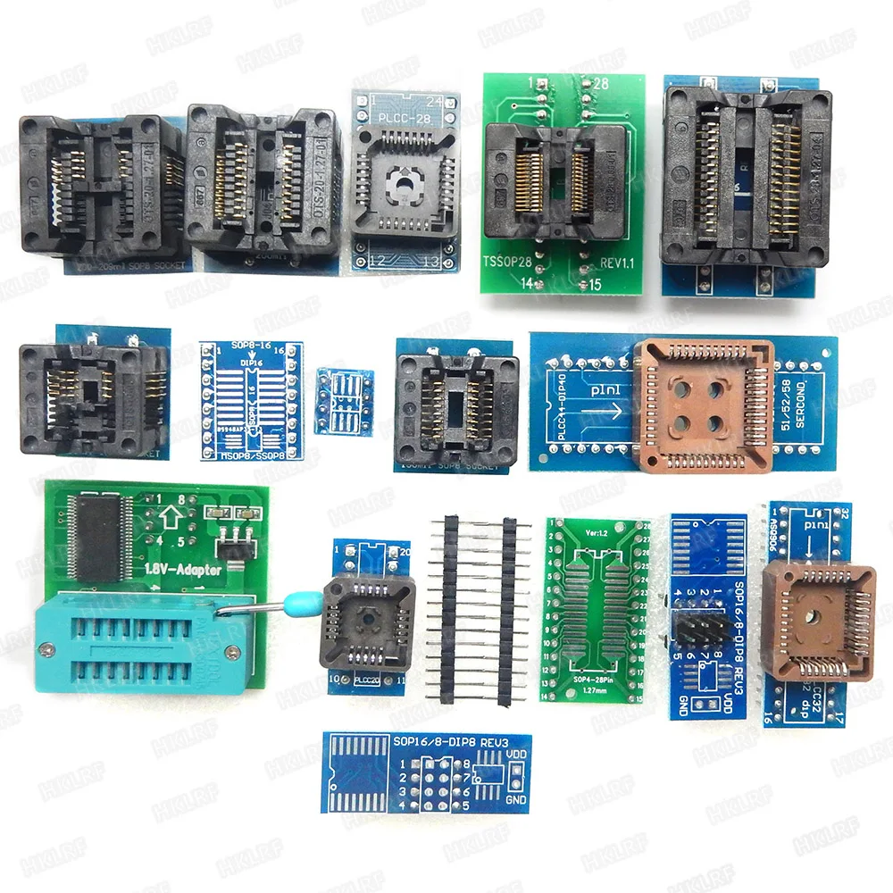 XGECU TL866II плюс универсальный программатор+ 17 адаптеров+ SOP8 IC клип Высокая скорость TL866 Flash EPROM программатор