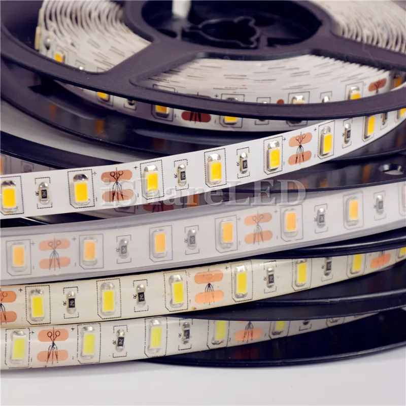 

5M High Quality 5730 SMD 60 LED/m Warm/Natural/Cool White 300 Leds/5M Brighter Than 5630/5050/3528 LED Flexible Strip DC12V