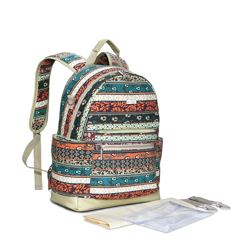 

Insular New Arrival Multifunctional Baby Diaper Bag Backpack Canvas Large Capacity Mommy Bag Nappy Bag Backpack