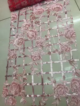 

Latest flower African net Lace CiCi-51411 Bridal Tulle net Fabric with sequins